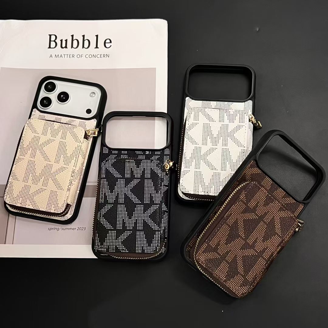 Luxury M-K-Inspired Phone Case with Card Holder For iPhone 17 / 16 / 15 / 14