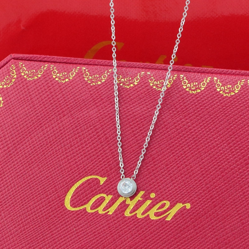 CAN1 Rose Gold Lock Single Diamond Short Necklace, Fading and Anti-allergic Jewelry