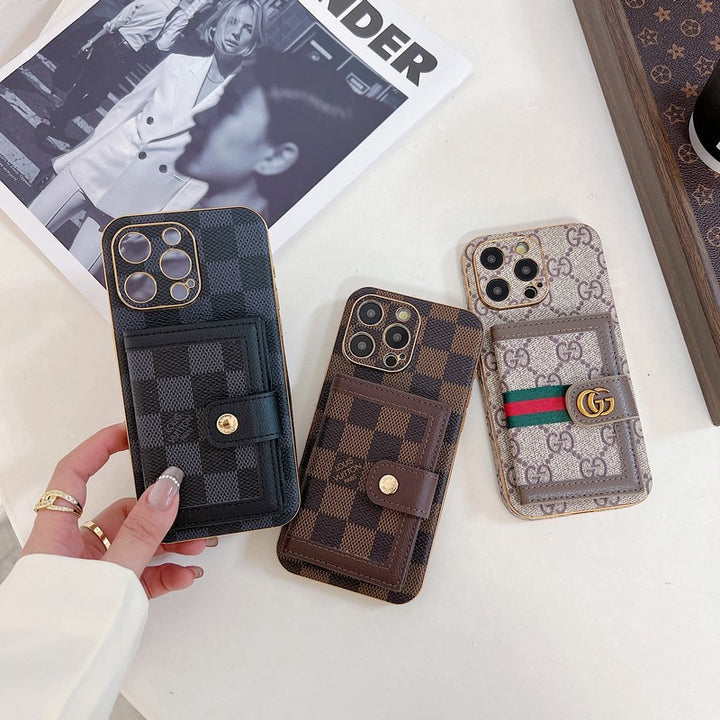 Luxury Classic Case with Card holder for iPhone 12-18 Pro & Pro Max
