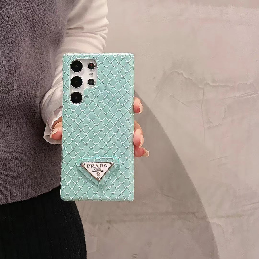 Luxury Snakeskin Leather Iconic Fashion Case for Samsung Galaxy S22-S26 Series