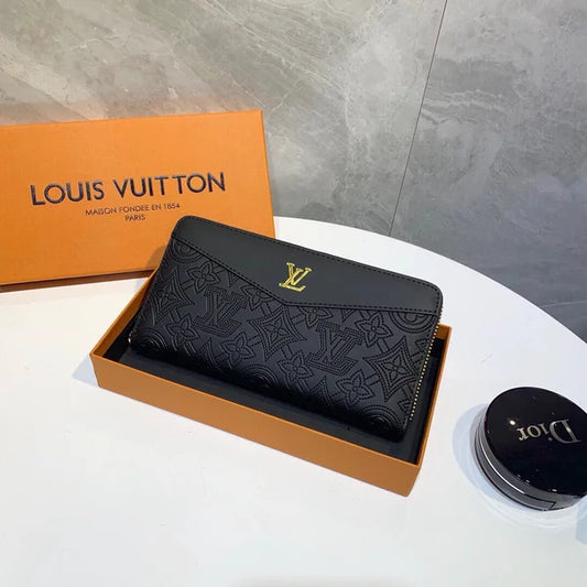 Louis Vuitton Wallet Made of Leather Embossed with the Brand's Logo