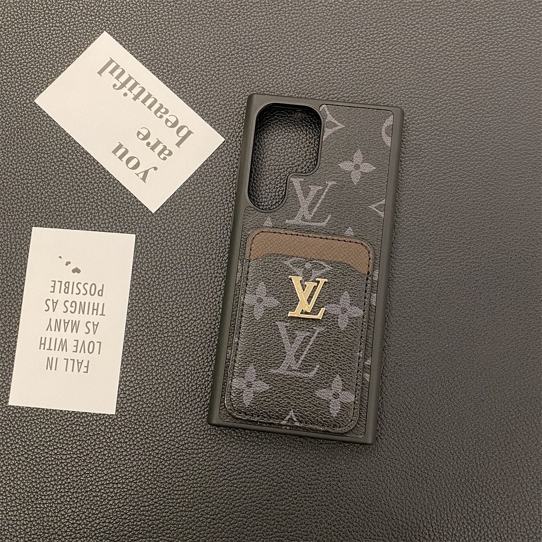 Luxury Petite Malle Designer Case with Card Holder for Samsung Galaxy S22-S26 Series