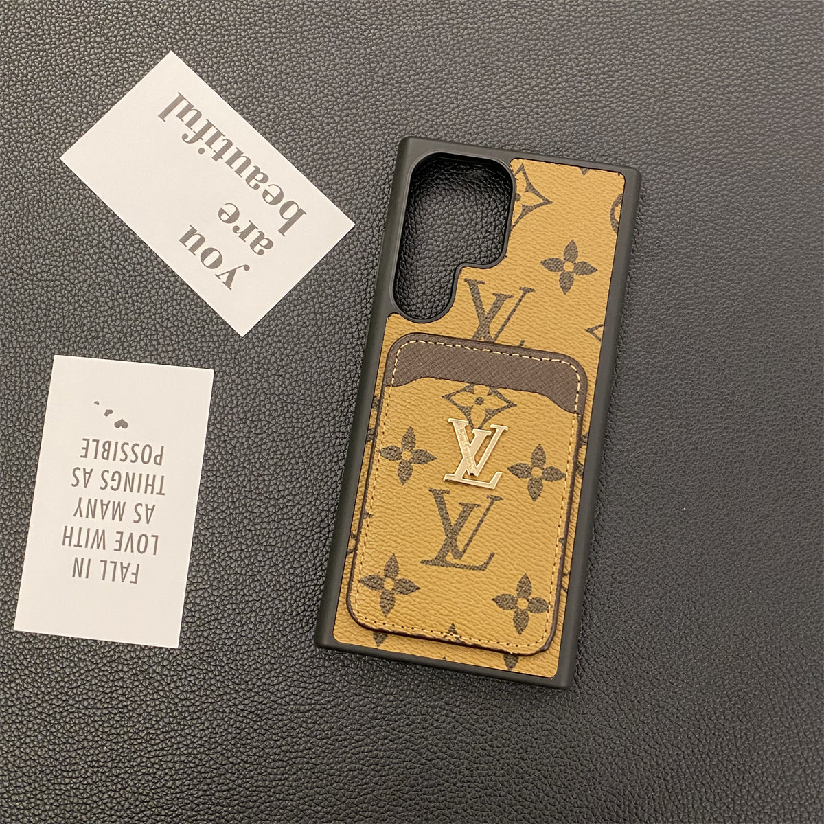 Luxury Petite Malle Designer Case with Card Holder for Samsung Galaxy S22-S26 Series