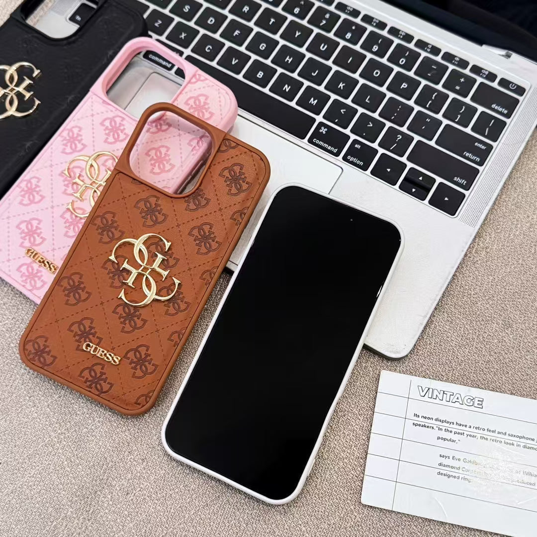 GUESS Monogram Mirror Electroplated Apple iPhone Case