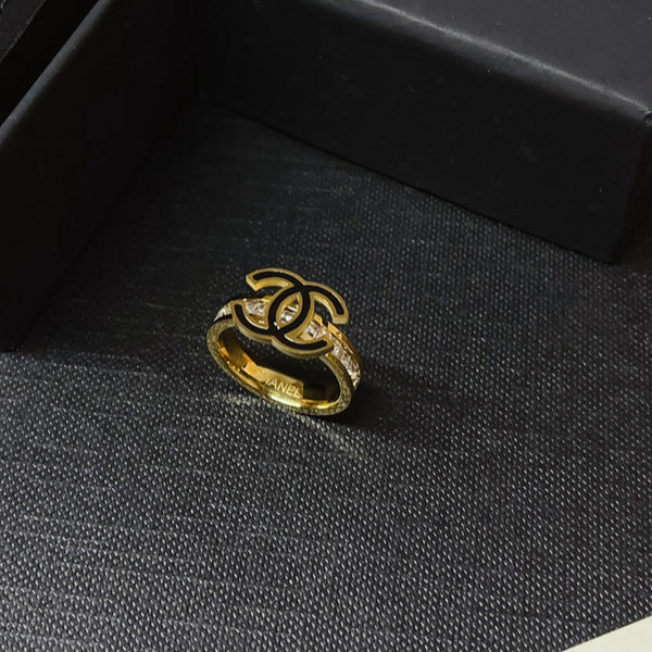 J135   Titanium steel square diamond ring jewelry