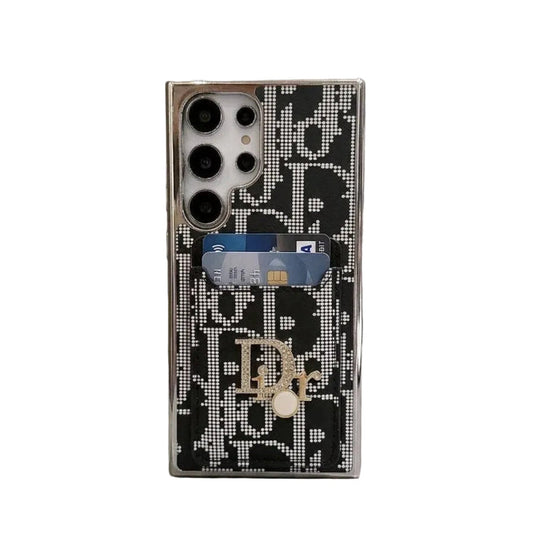 Luxury Rhinestone Iconic Fashion Case with Card Pocket for Samsung Galaxy S22-S26 Series