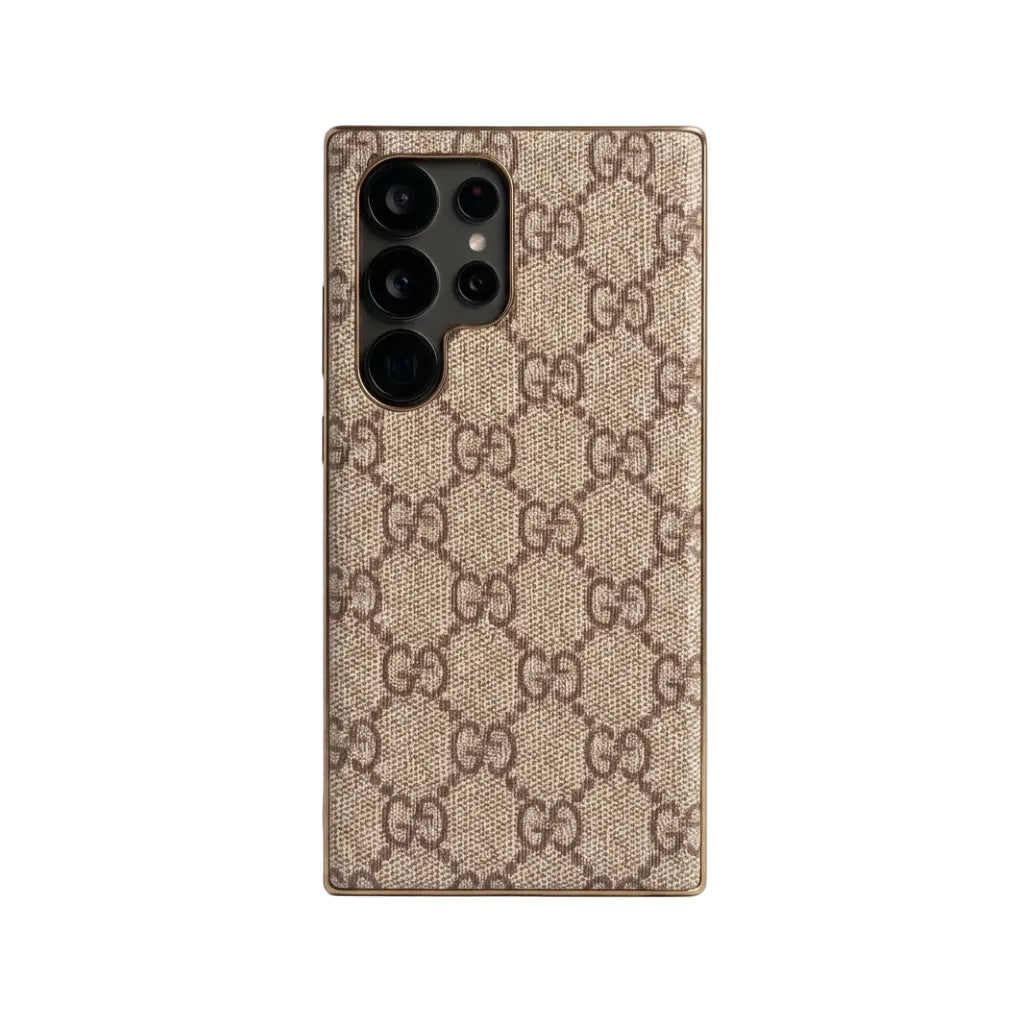 Luxury GG Monogram Slim Case for Samsung Galaxy S22-S25 Series