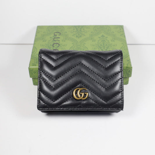 Black Luxury GUCCI Wallet Soft Lambskin Leather