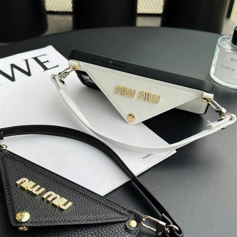 Leather wrist strap Miu Miu Apple iPhone drop protection cases
