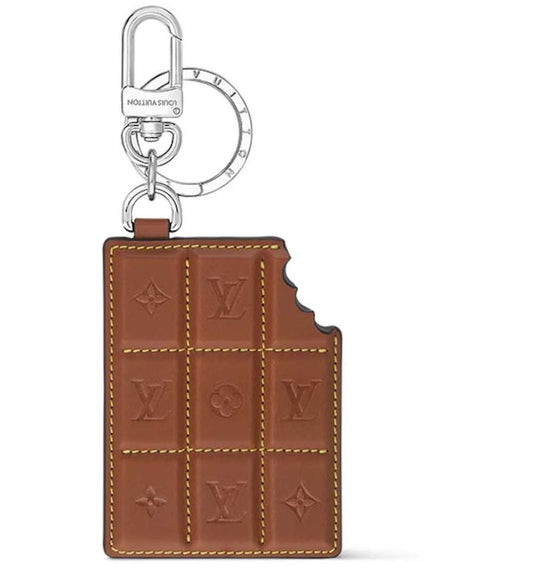 Chocolate Candy Bar  Purse Charm Leather Keychain Wristlet