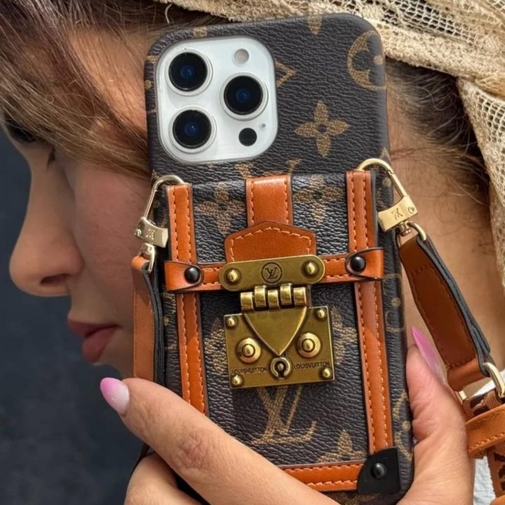 Luxury Monogram Trunk Phone Case for iPhone 12-18 Pro & Pro Max