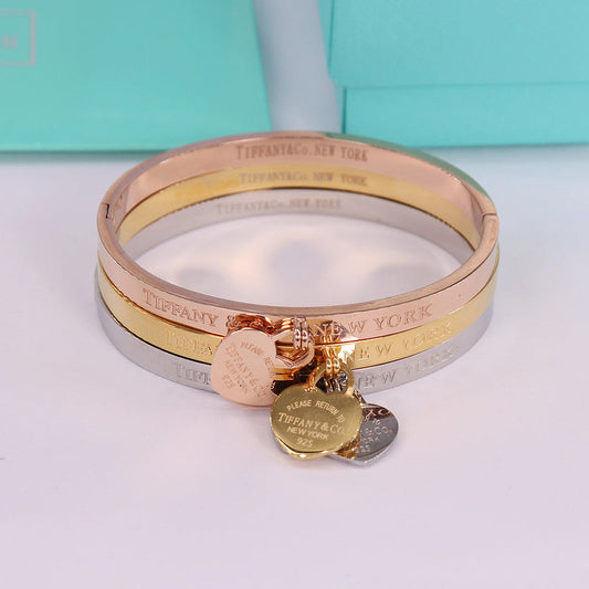 S440  Bracelet 316L steel plating gold silver/Gold/rose bangle Jewelry