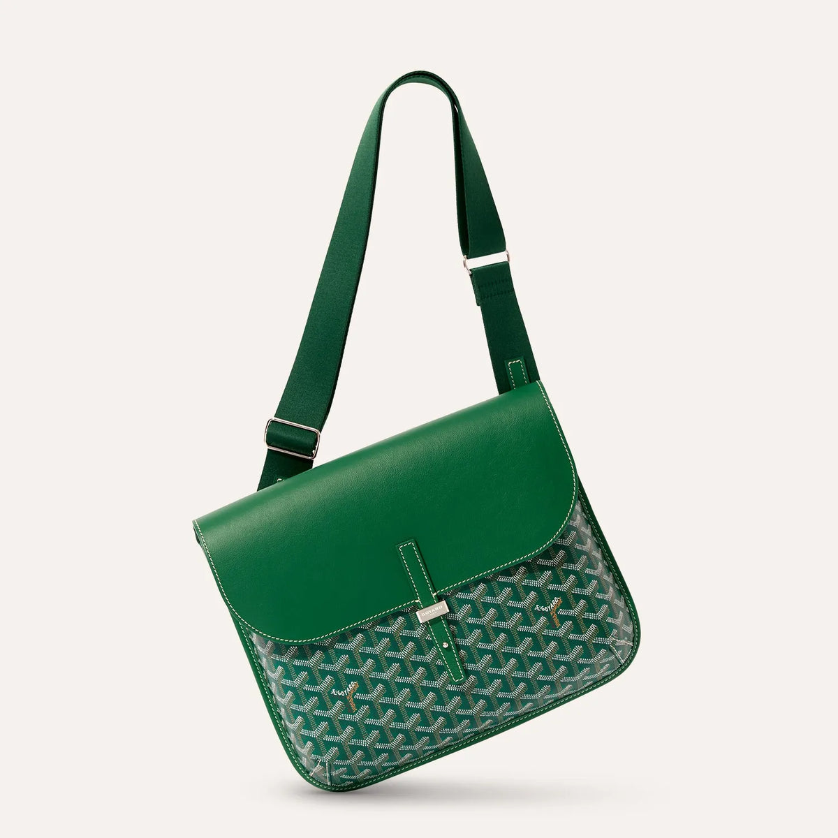 Luxury Goyardine Chevron Messenger Crossbody Bag