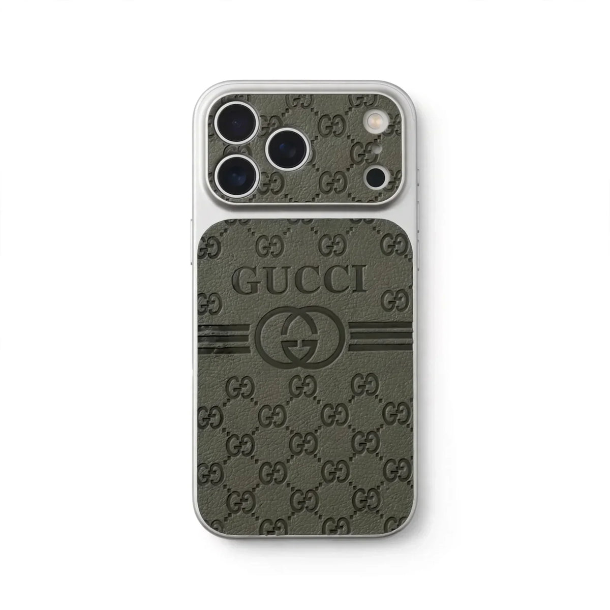 GG Luxury Monogram Leather Case for iPhone 12-18 Pro & Pro Max