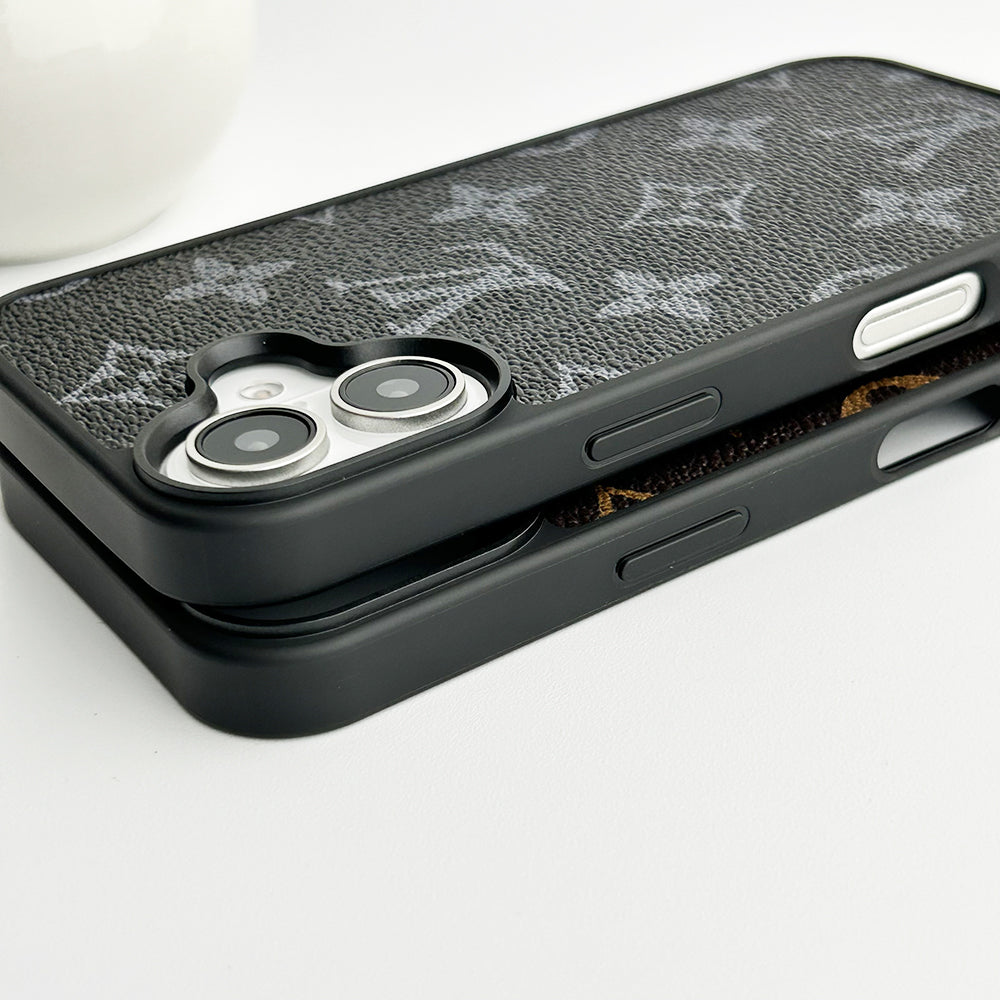 LV Style Classic Printed Leather Case for iPhone 13-18 Pro & Pro Max