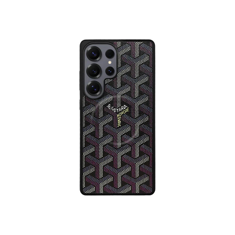 Premium Black GYD-Style Pattern with Magsafe Option for Samsung S22-S26 Series